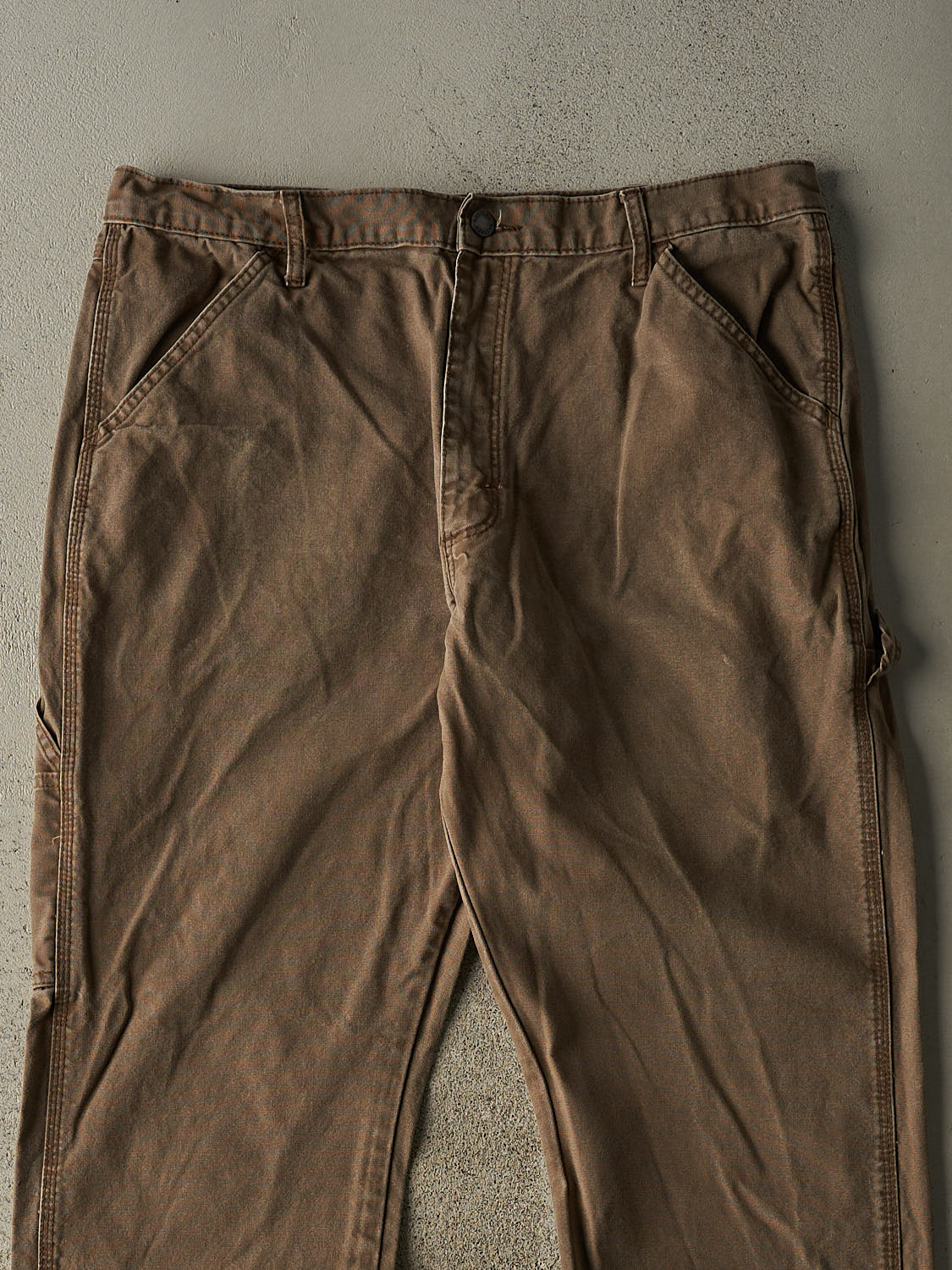 Vintage 90s Sun Faded Brown Rustler Carpenter Pants (37x31.5)
