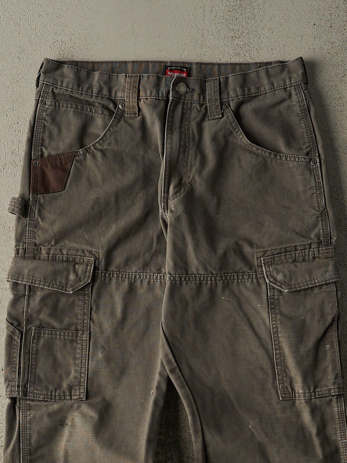Vintage Y2K Grey Wrangler Double Knee Cargo Work Pants (33x29)