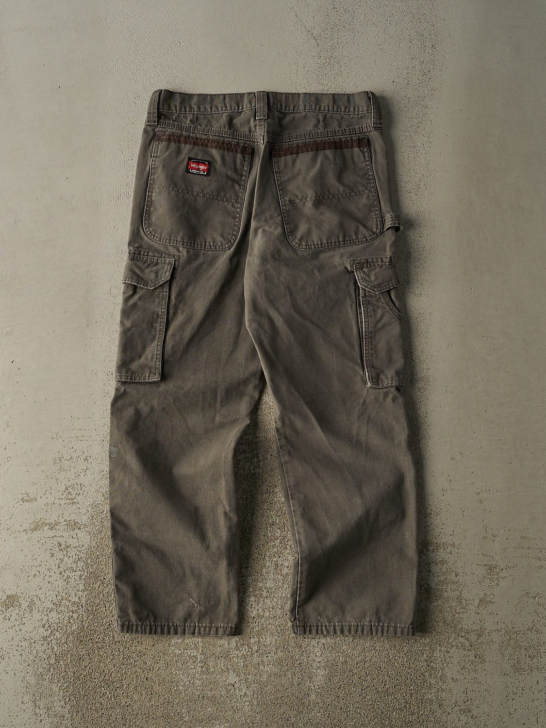 Vintage Y2K Grey Wrangler Double Knee Cargo Work Pants (33x29)