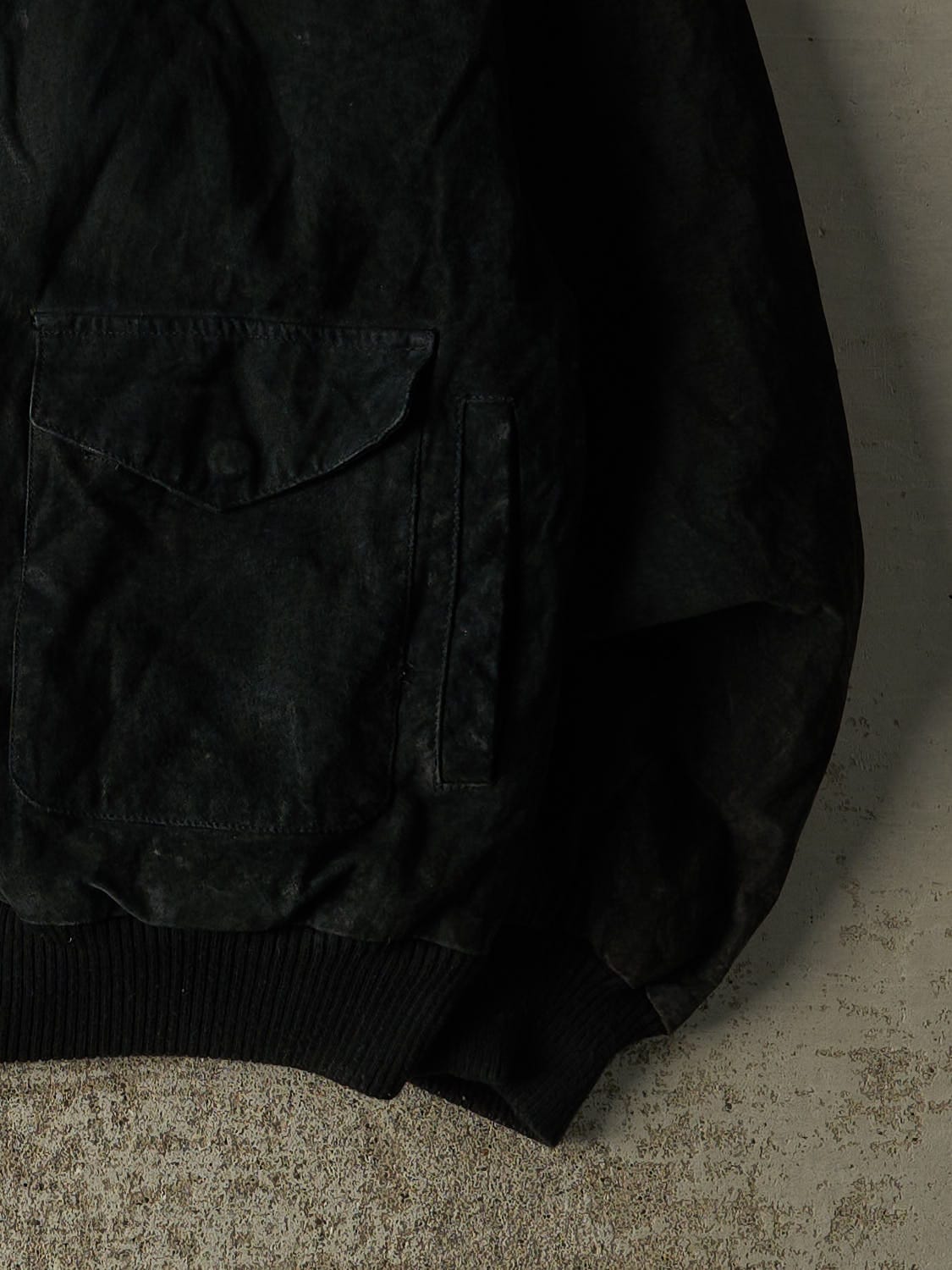 Vintage 80s Black G-III Suede Aviator Jacket (M)