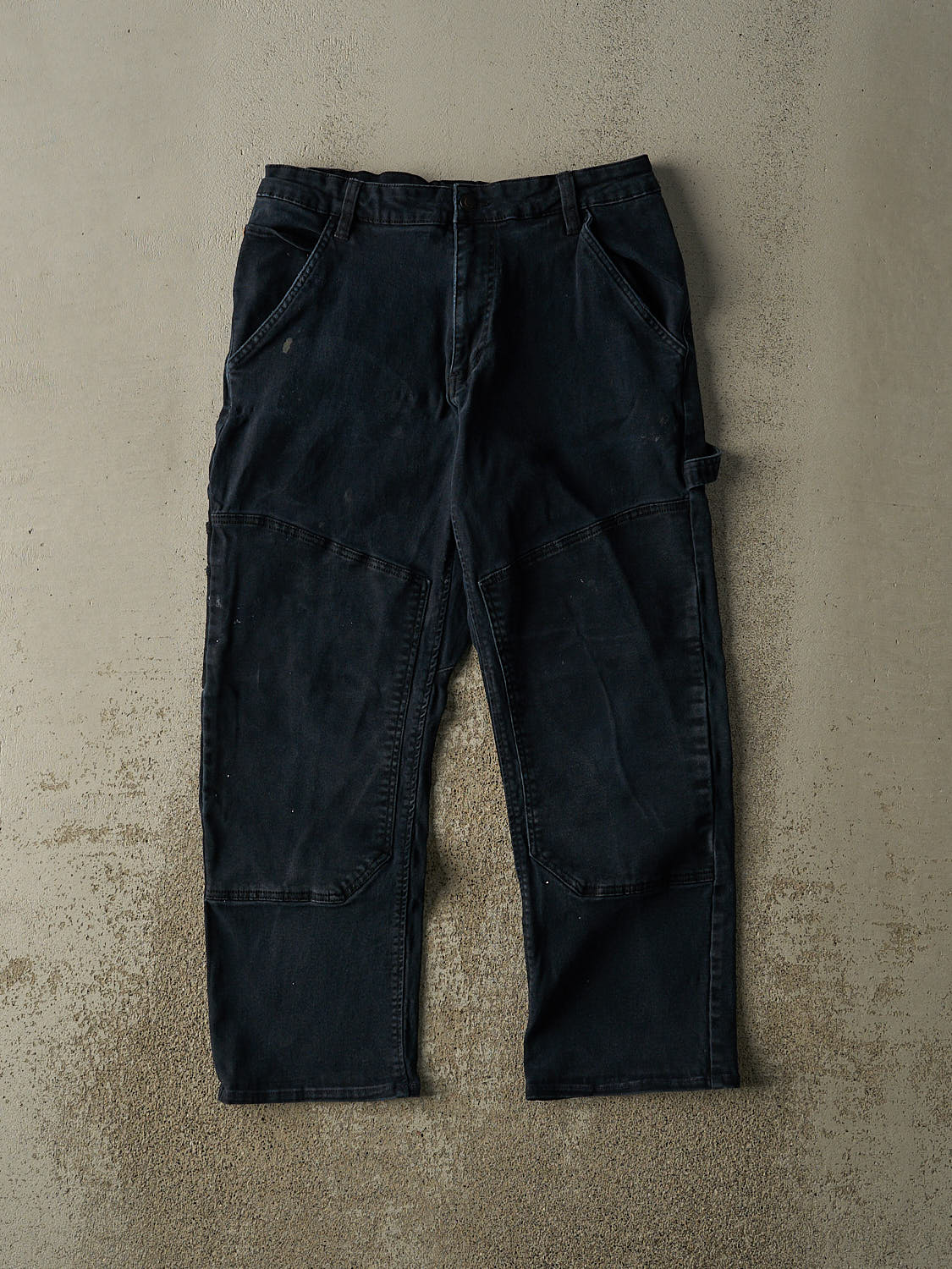 Vintage Y2K Faded Black CAT Double Knee Carpenter Pants (32x26)