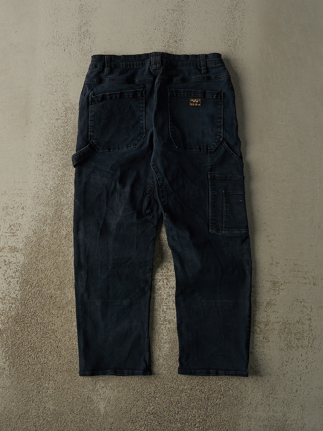 Vintage Y2K Faded Black CAT Double Knee Carpenter Pants (32x26)