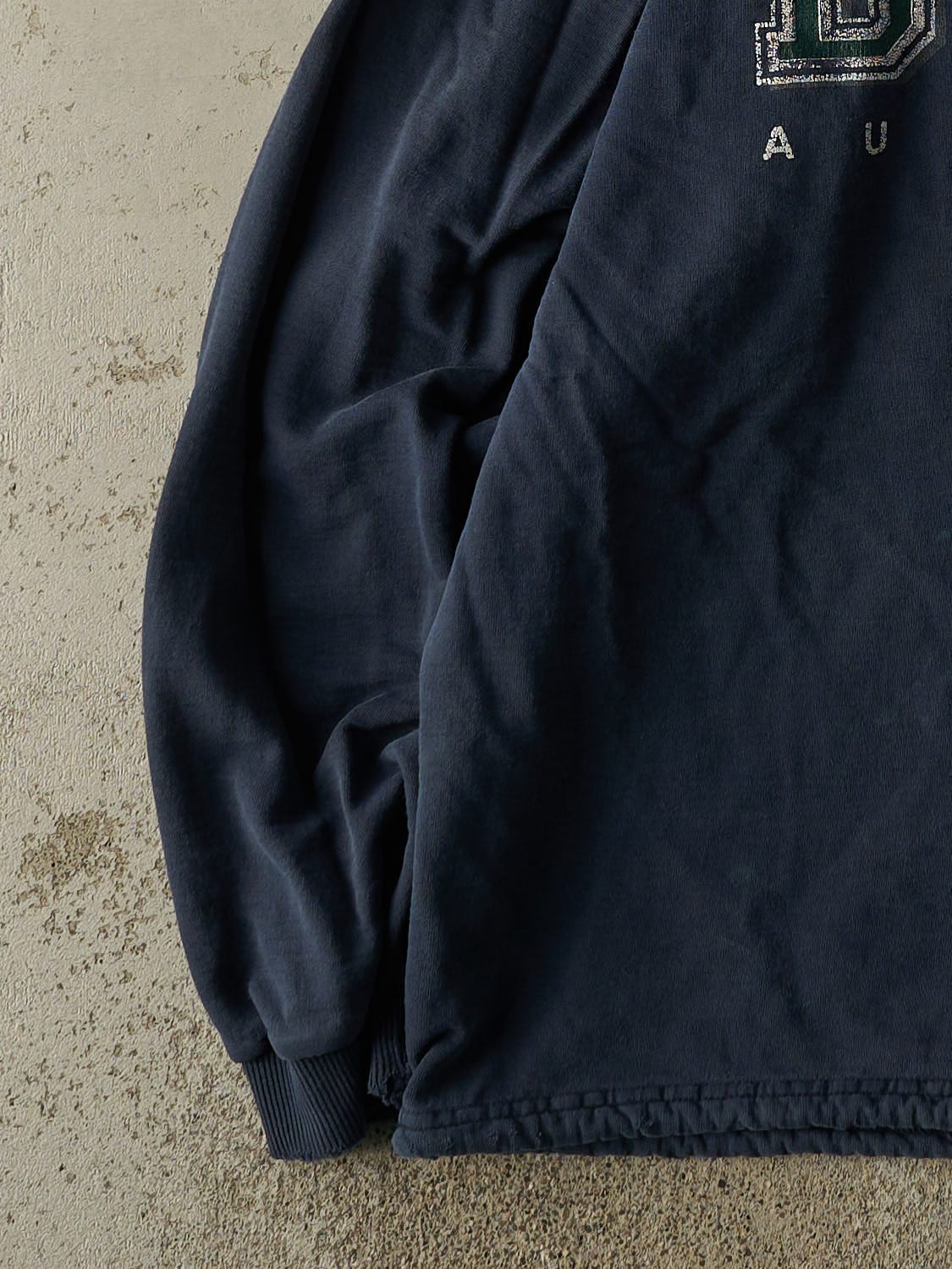 Vintage 90s Navy Blue Boca Quarter Zip Hoodie (L/XL)