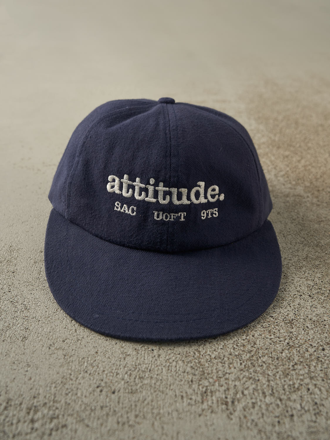 Vintage 90s Navy Blue Attitude U of T Leather Strapback (O/S)