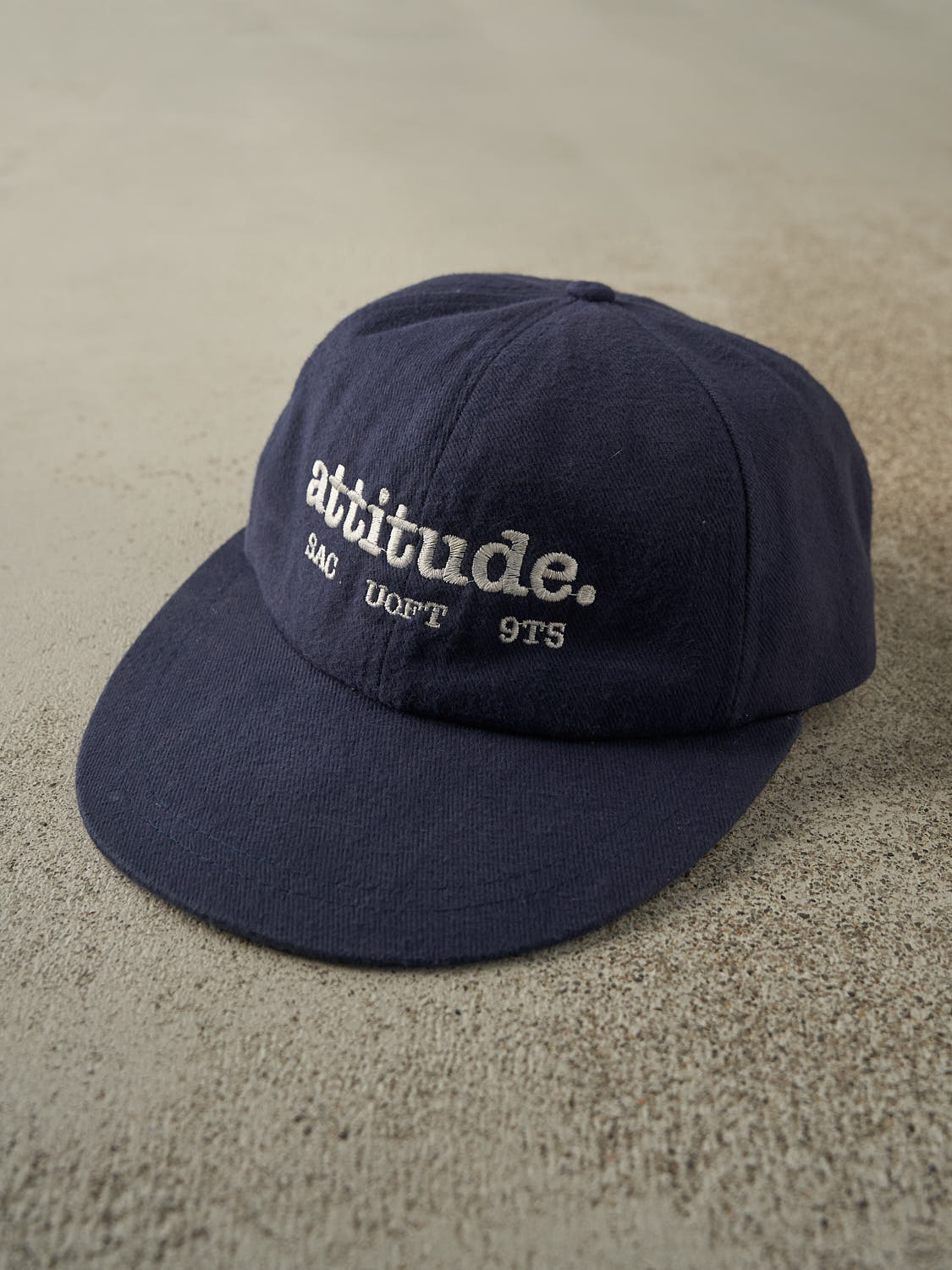 Vintage 90s Navy Blue Attitude U of T Leather Strapback (O/S)