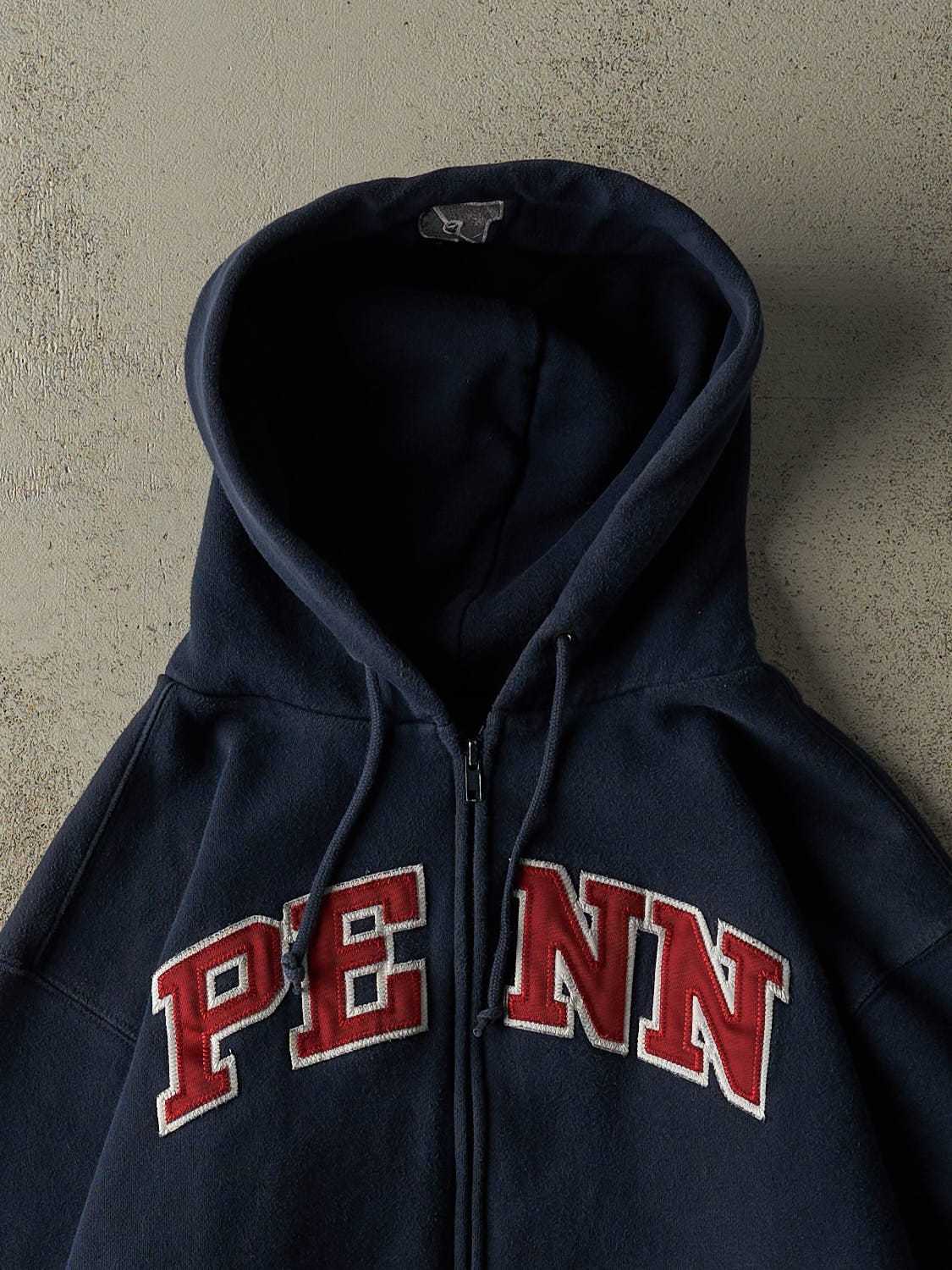 Vintage 90s Navy Blue Penn Embroidered Zip Up Hoodie (M)