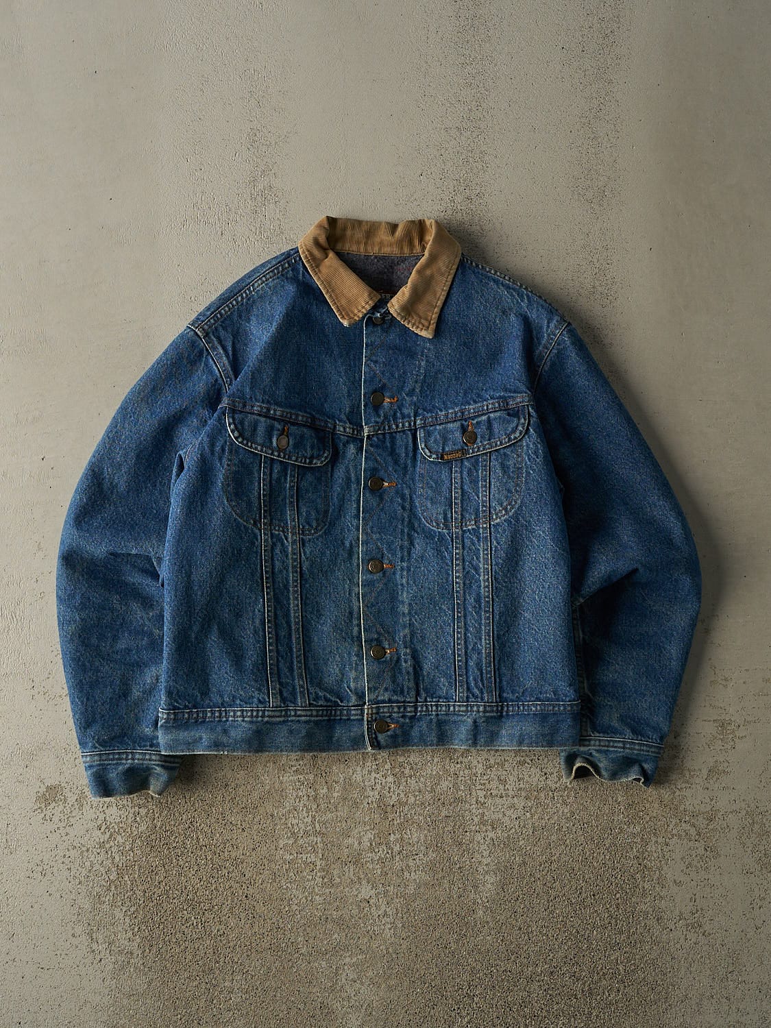 Vintage 80s Mid Wash Stormrider Mustang Blanket Lined Denim Jacket (S/M)