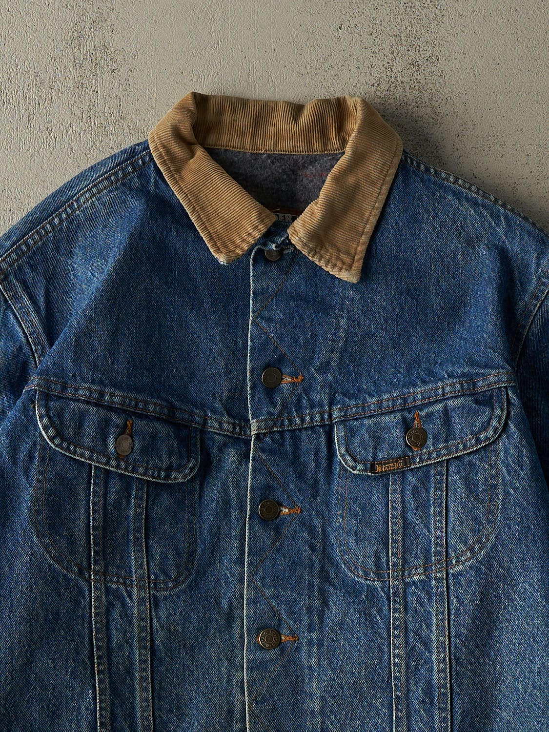 Vintage 80s Mid Wash Stormrider Mustang Blanket Lined Denim Jacket (S/M)