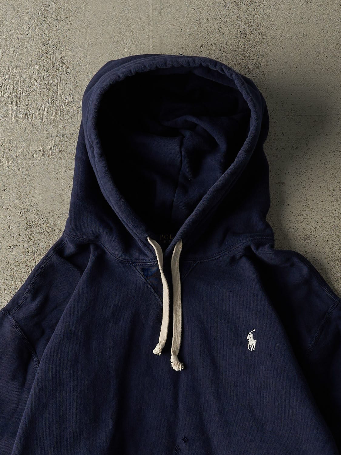Vintage Y2K Navy Blue Polo Ralph Lauren Embroidered Hoodie (M/L)
