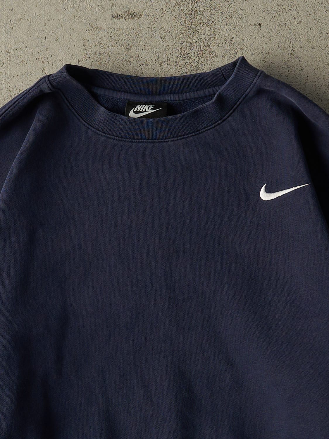 Vintage Y2K Navy Blue Nike Embroidered Crewneck (M/L)