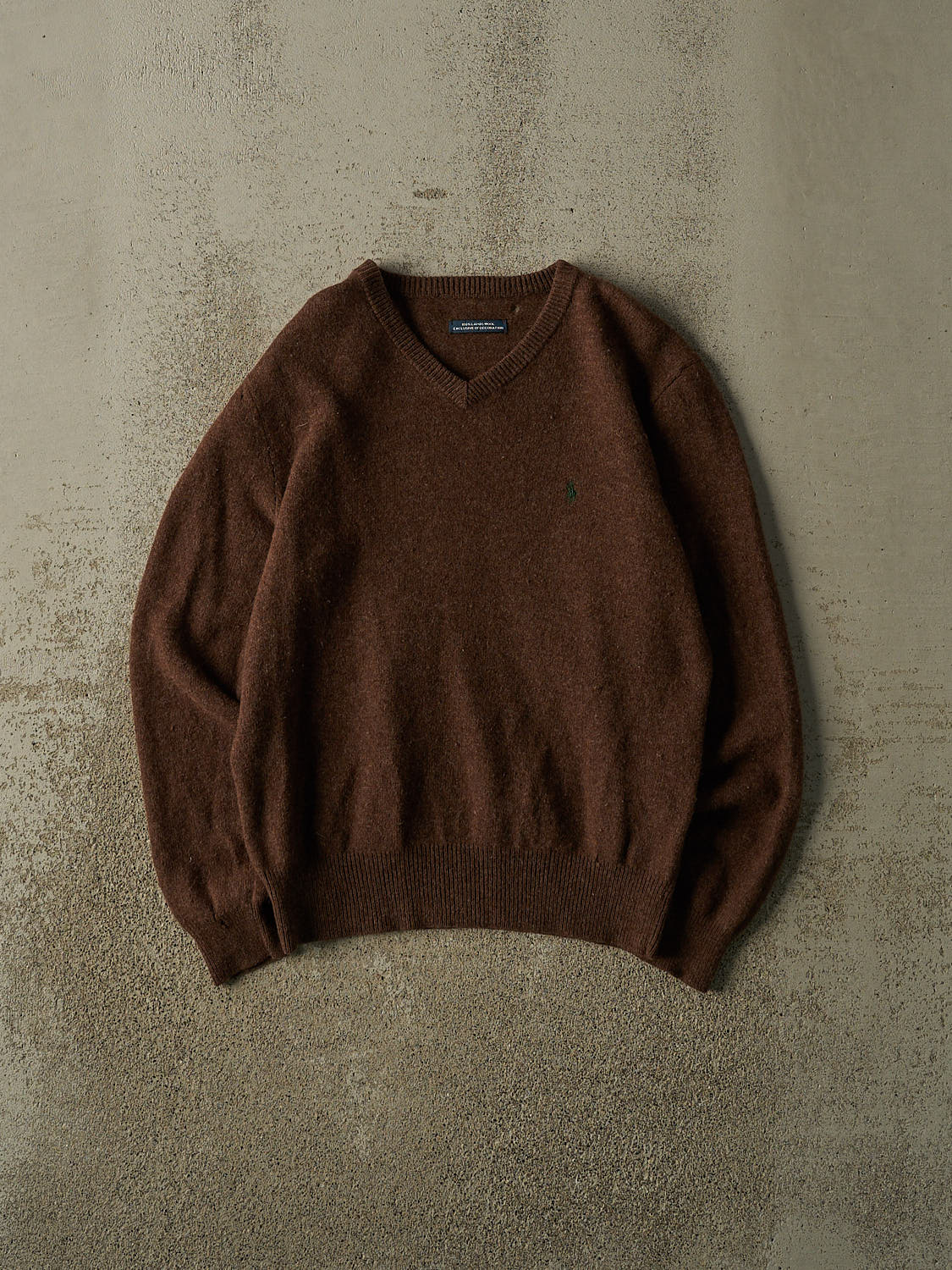 Vintage 90s Brown Polo Lambs Wool Knit (XS/S)