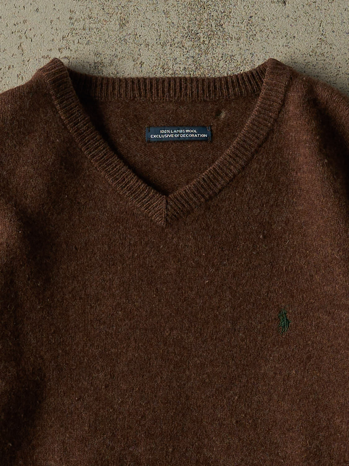 Vintage 90s Brown Polo Lambs Wool Knit (XS/S)