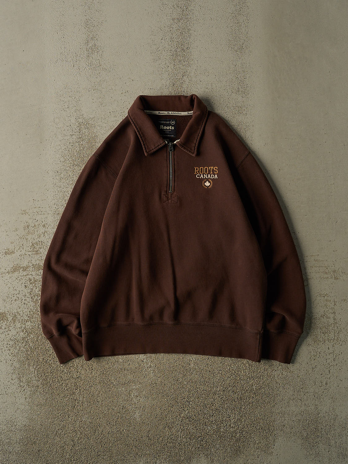 Vintage Y2K Brown Roots Quarter Zip Sweater (M/L)