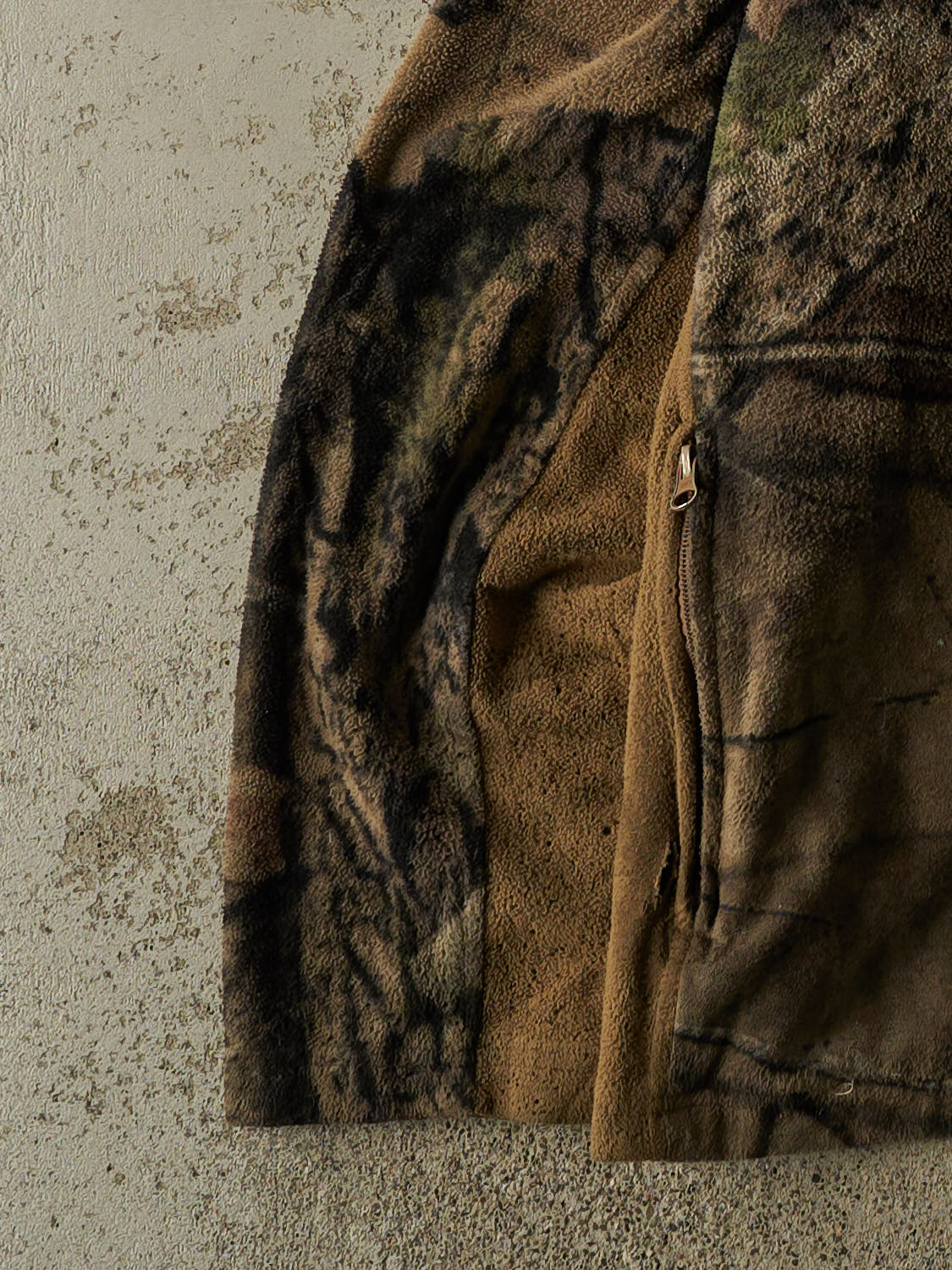 Vintage 90s Camo Mossy Oak Embroidered Zip Up Fleece (XL)