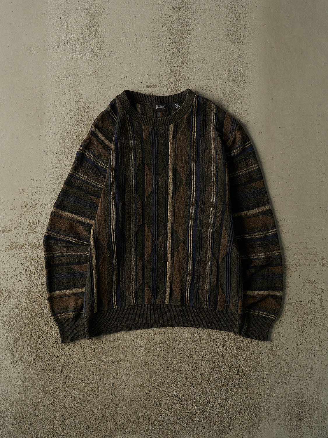 Vintage Y2K Brown Haggar Patterned Knit (M/L)