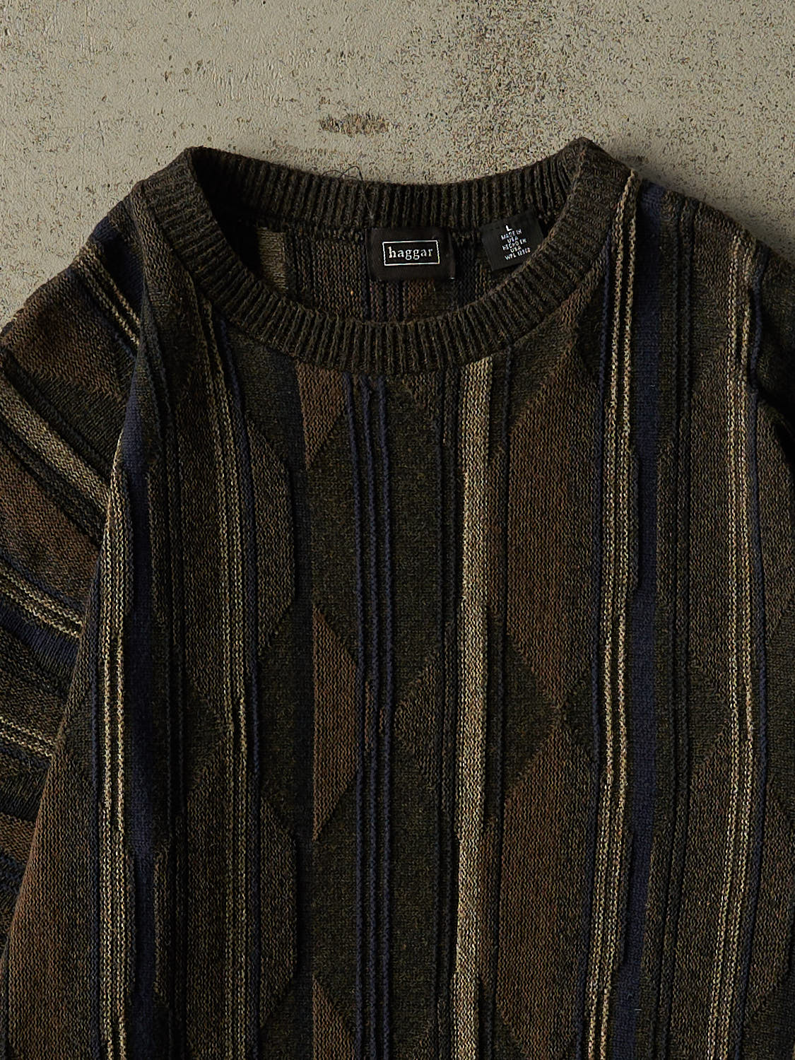 Vintage Y2K Brown Haggar Patterned Knit (M/L)