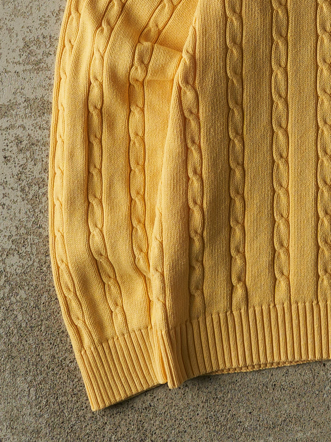 Vintage 90s Yellow Tommy Hilfiger Cable Knit (L)