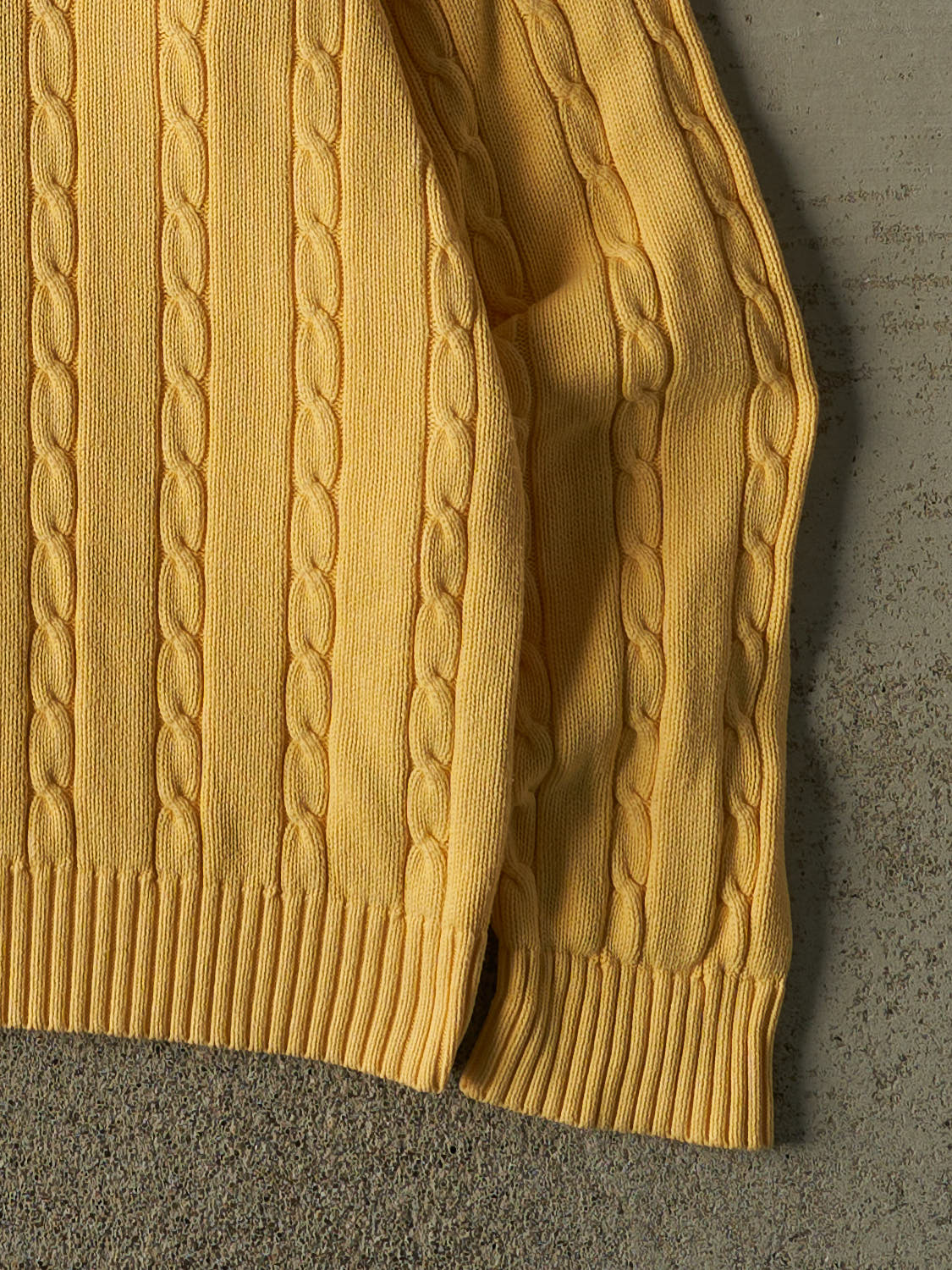 Vintage 90s Yellow Tommy Hilfiger Cable Knit (L)