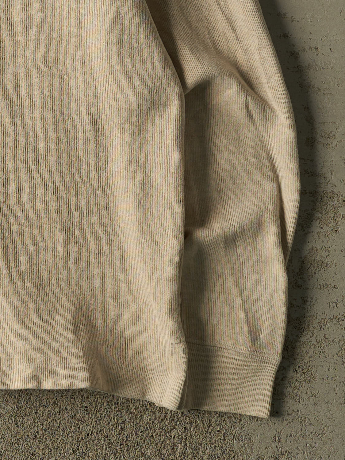 Vintage 90s Beige Polo Quarter Zip Knit (S/M)