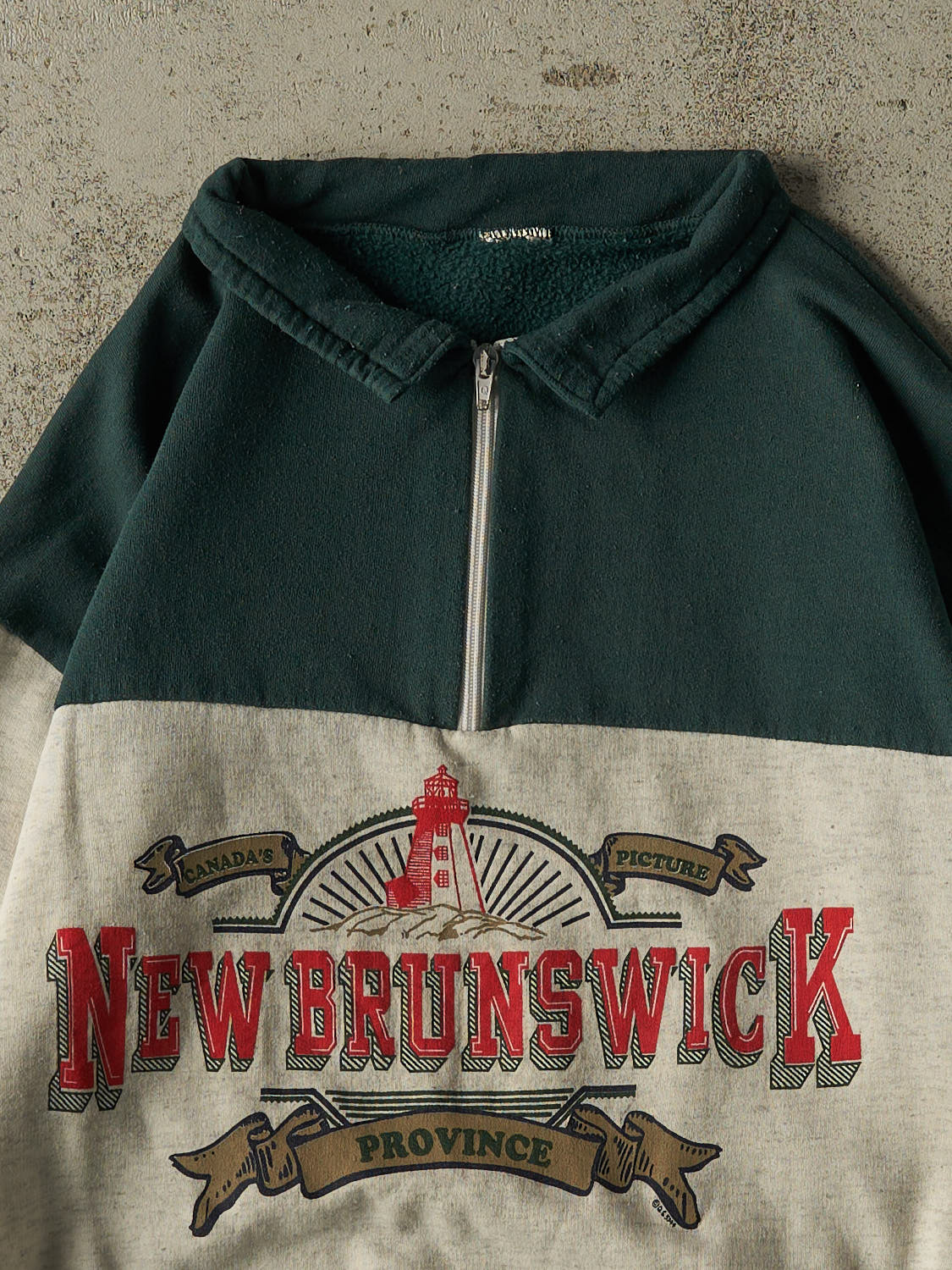 Vintage 80s Grey New Brunswick Quarter Zip Sweater (S/M)