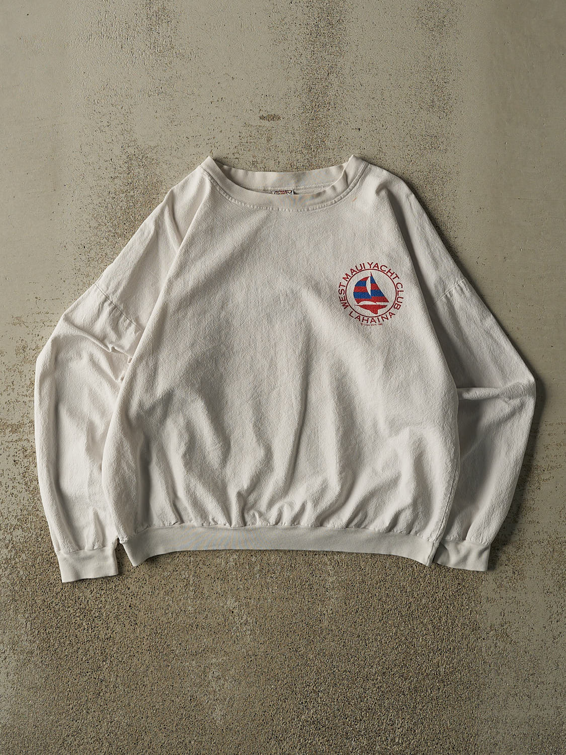 Vintage 80' White West Maui Yacht Club Lightweight Crewneck (S/M)