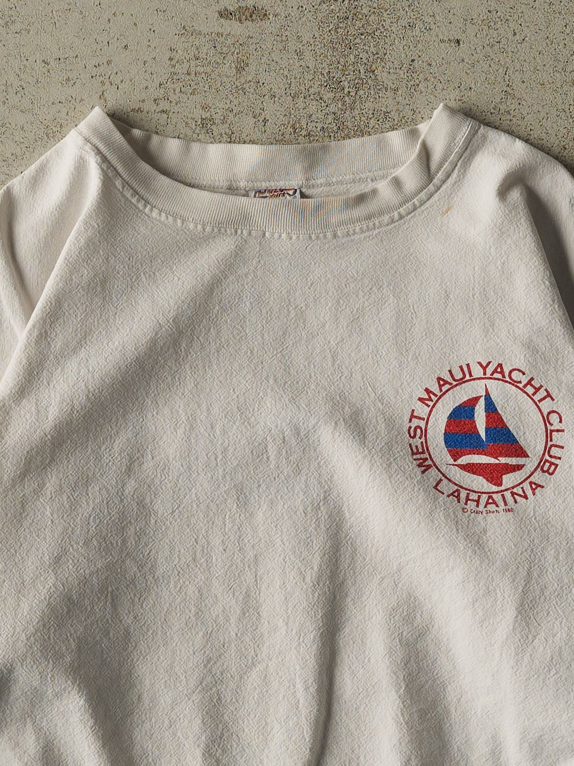 Vintage 80' White West Maui Yacht Club Lightweight Crewneck (S/M)