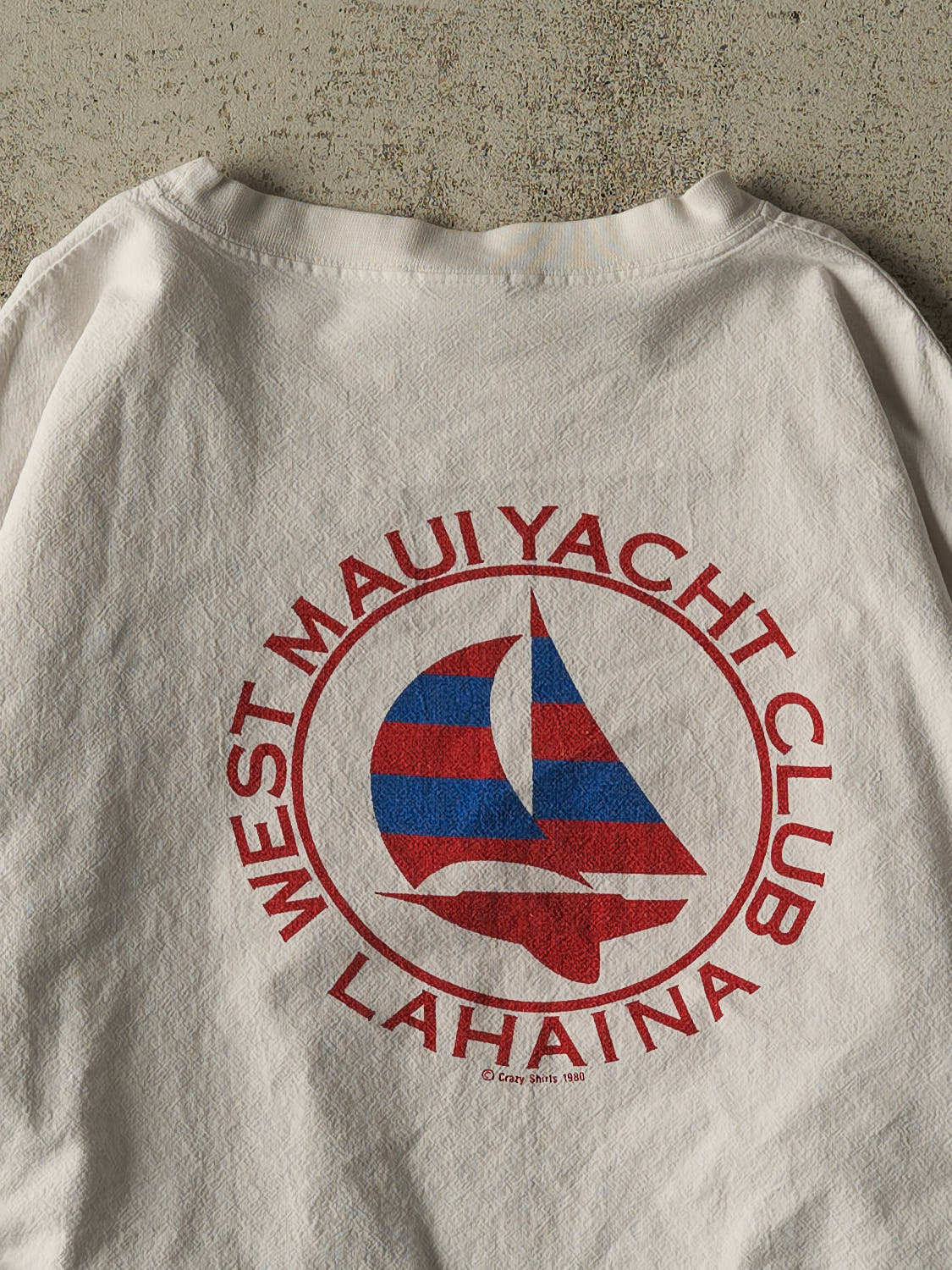 Vintage 80' White West Maui Yacht Club Lightweight Crewneck (S/M)
