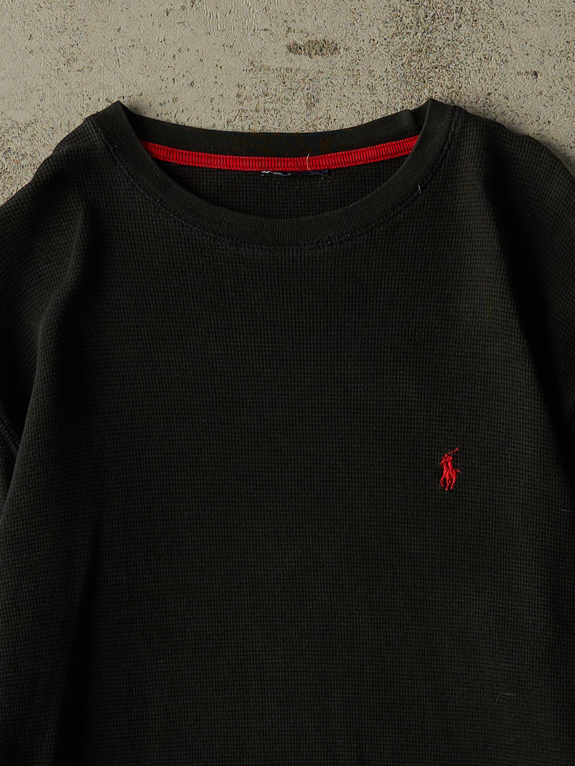 Vintage Y2K Black Polo Thermal Long Sleeve (M/L)