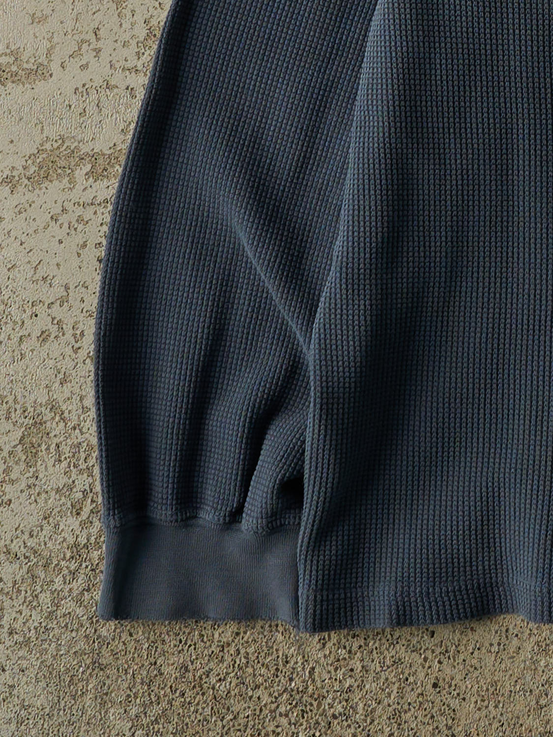 Vintage 90s Blue Eddie Bauer Quarter Button Thermal Long Sleeve (L/XL)
