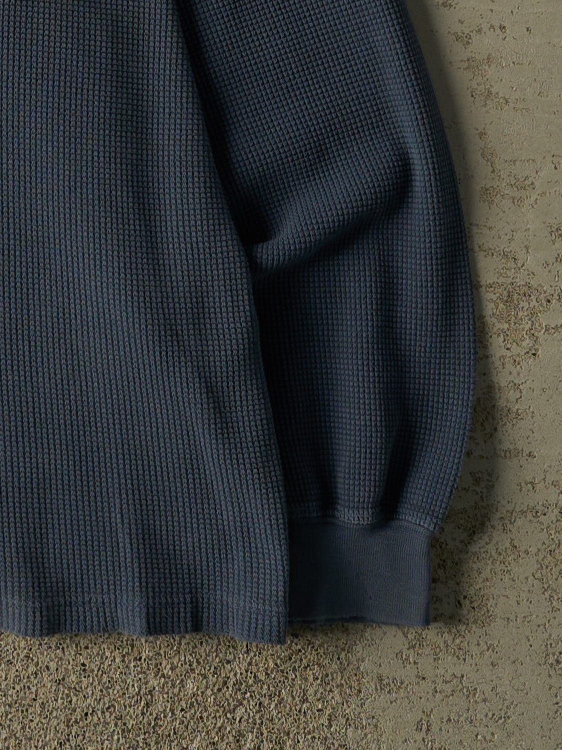 Vintage 90s Blue Eddie Bauer Quarter Button Thermal Long Sleeve (L/XL)