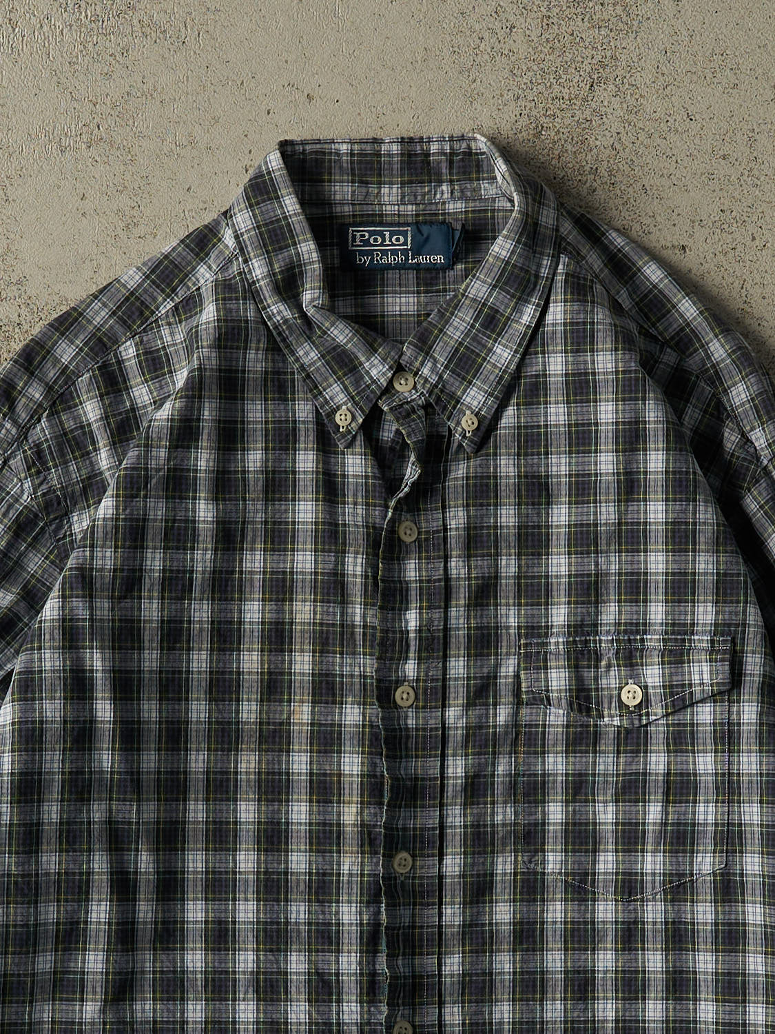 Vintage 90s Green Polo Button Up Long Sleeve (L/XL)