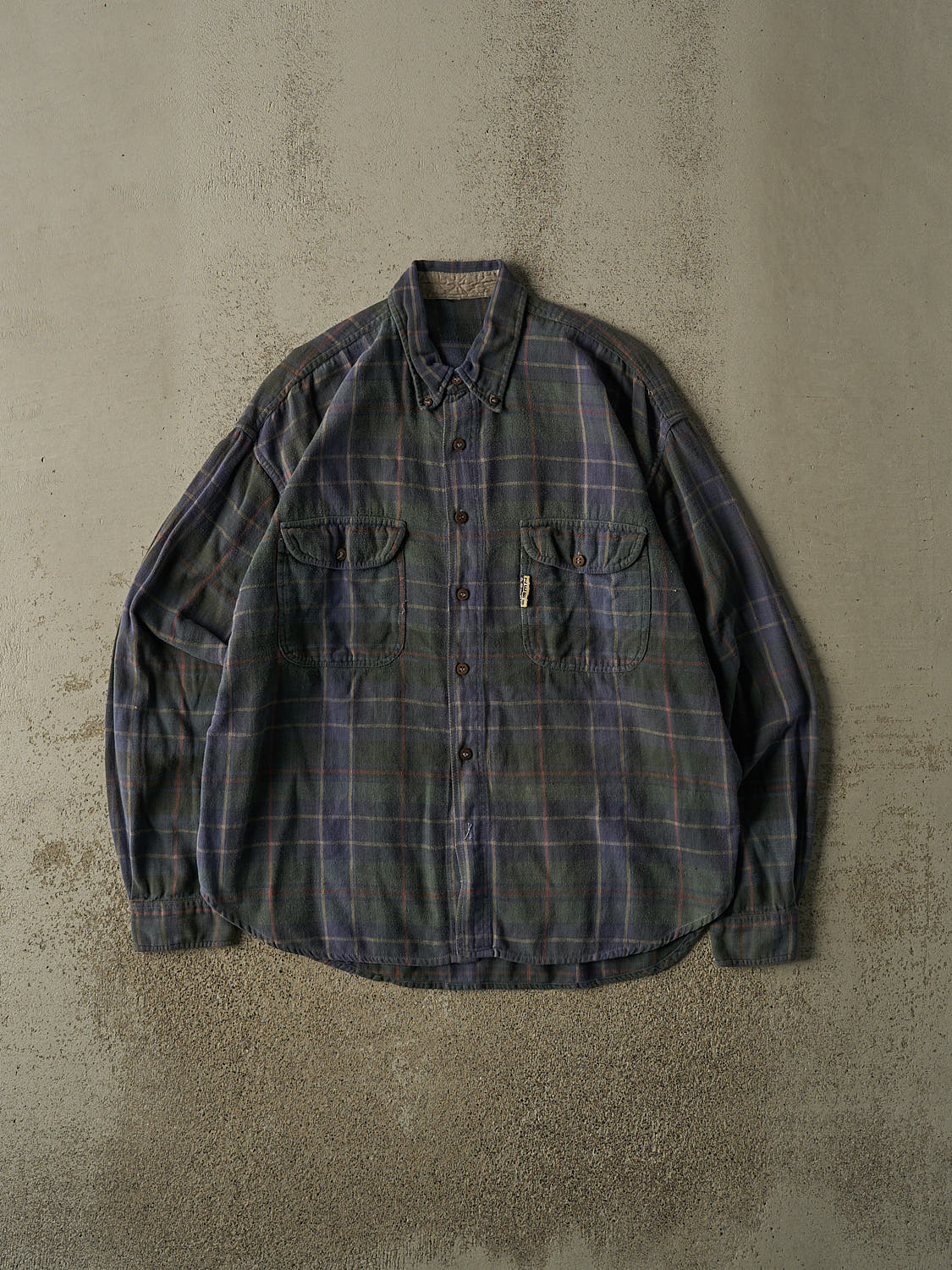 Vintage 90s Green Point Zero Button Up Long Sleeve (XL)