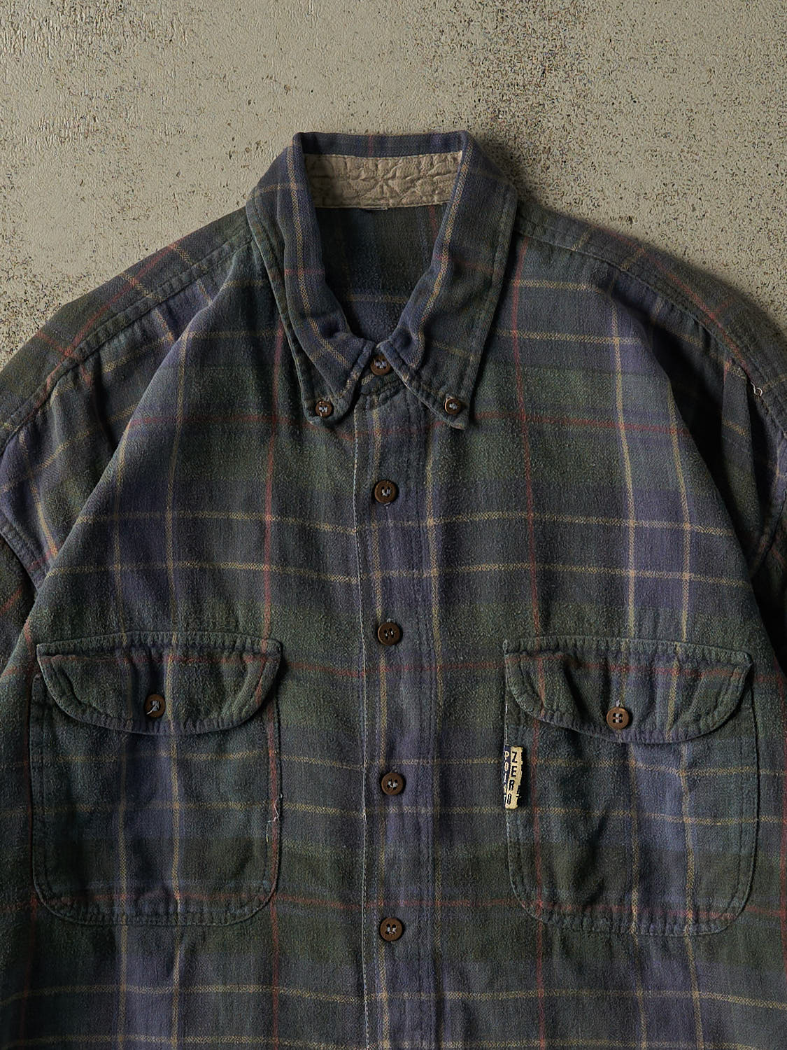 Vintage 90s Green Point Zero Button Up Long Sleeve (XL)