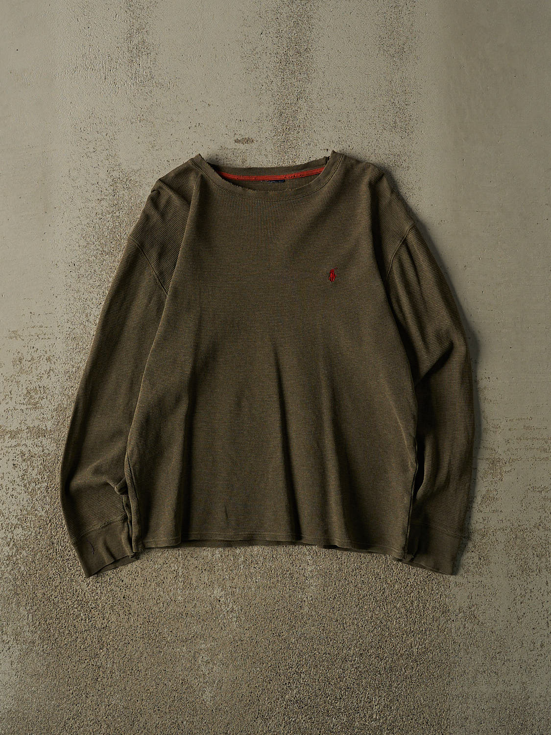 Vintage Y2K Green Polo Thermal Long Sleeve (S/M)