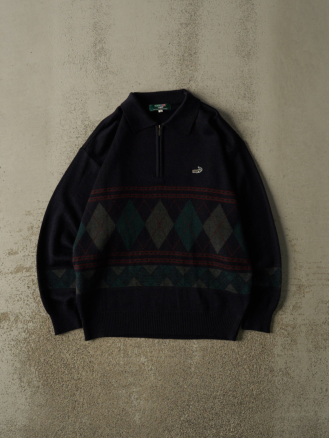 Vintage 90s Navy Blue Cartelo Quarter Zip Knit (M/L)