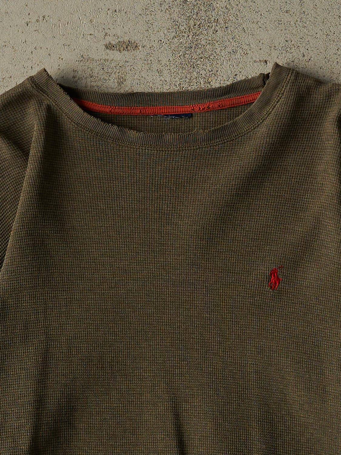 Vintage Y2K Green Polo Thermal Long Sleeve (S/M)