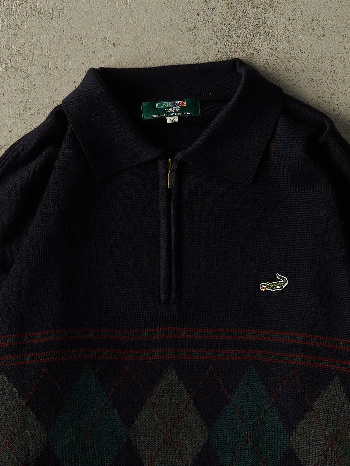 Vintage 90s Navy Blue Cartelo Quarter Zip Knit (M/L)