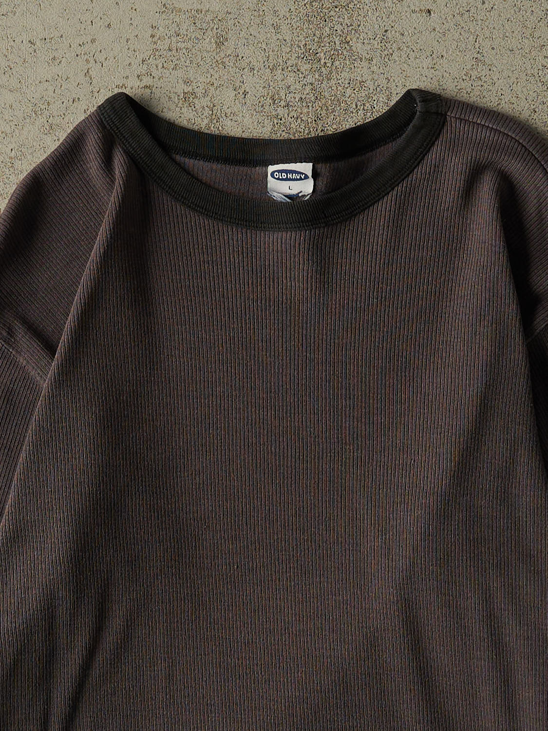 Vintage Y2K Charcoal Grey Old Navy Thermal Long Sleeve (M)