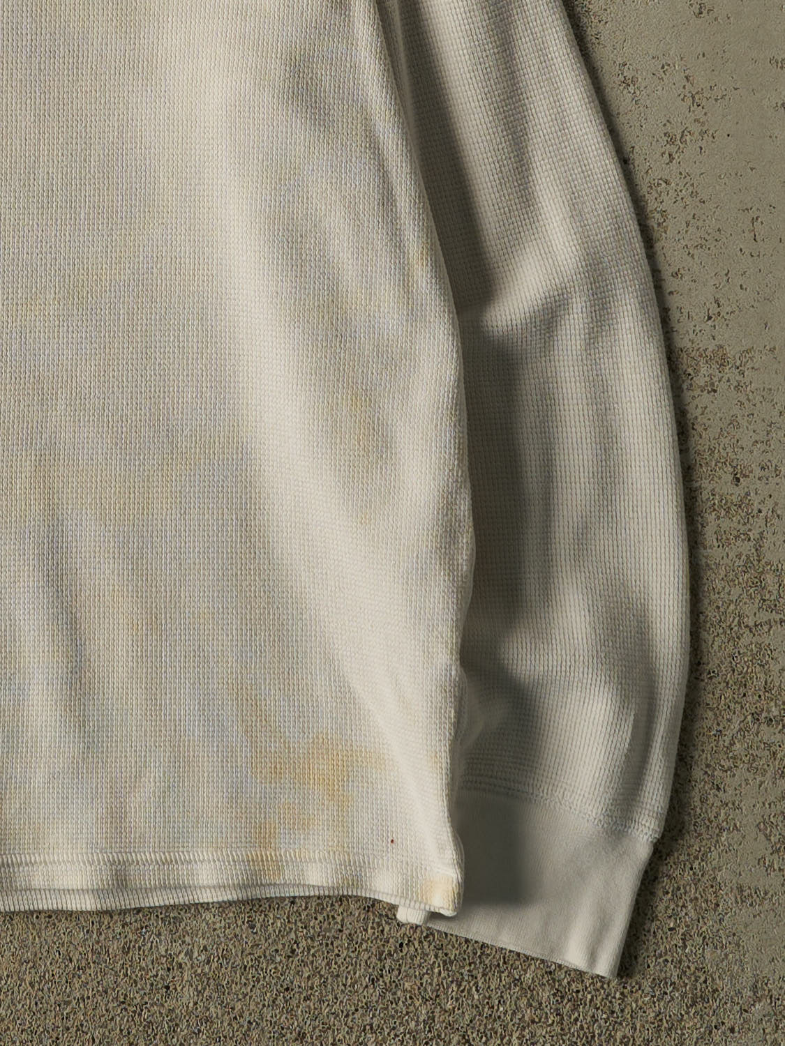 Vintage Y2K Beige Polo Thermal Long Sleeve (M)