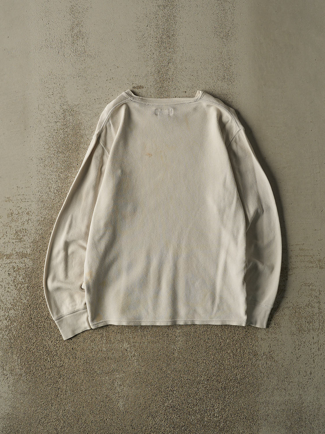 Vintage Y2K Beige Polo Thermal Long Sleeve (M)