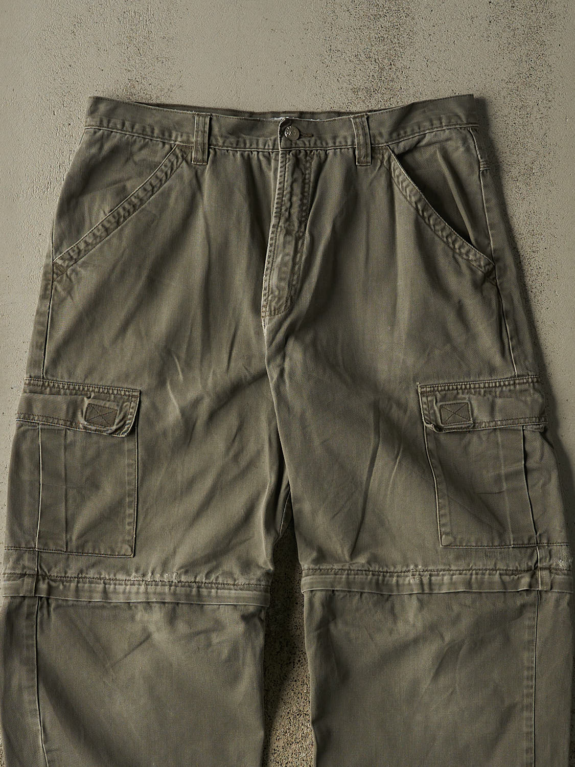 Vintage 90s Green Utility Zip Off Cargo Pants (34x29)