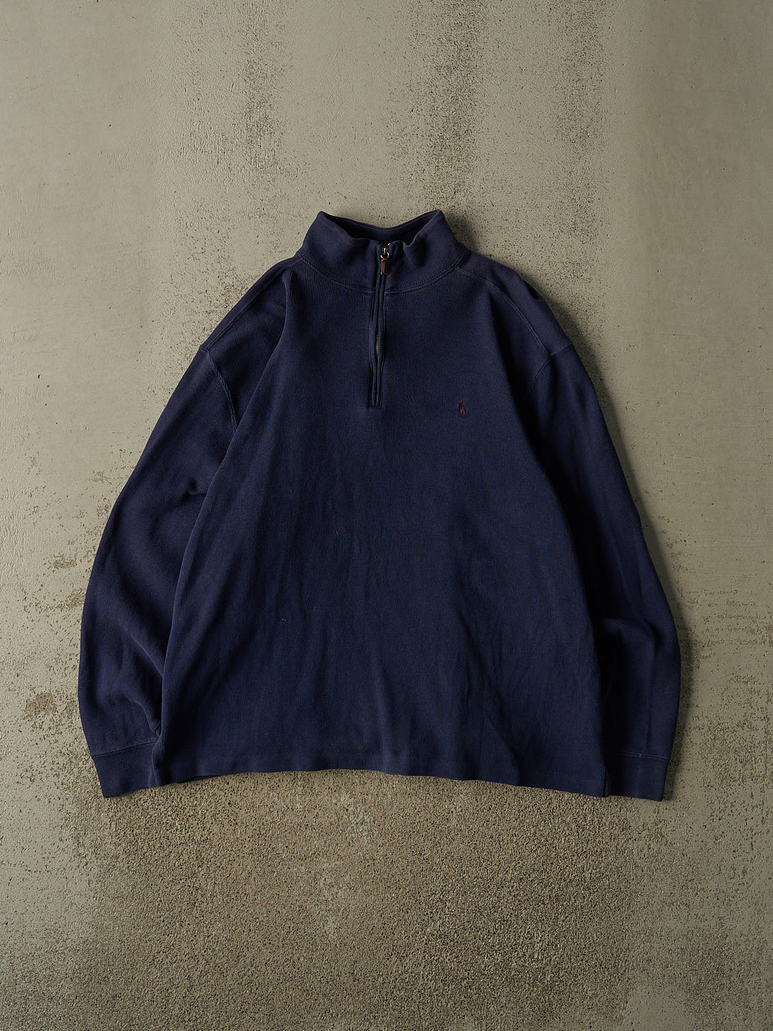 Vintage 90s Navy Blue Polo Quarter Zip Knit (M/L)