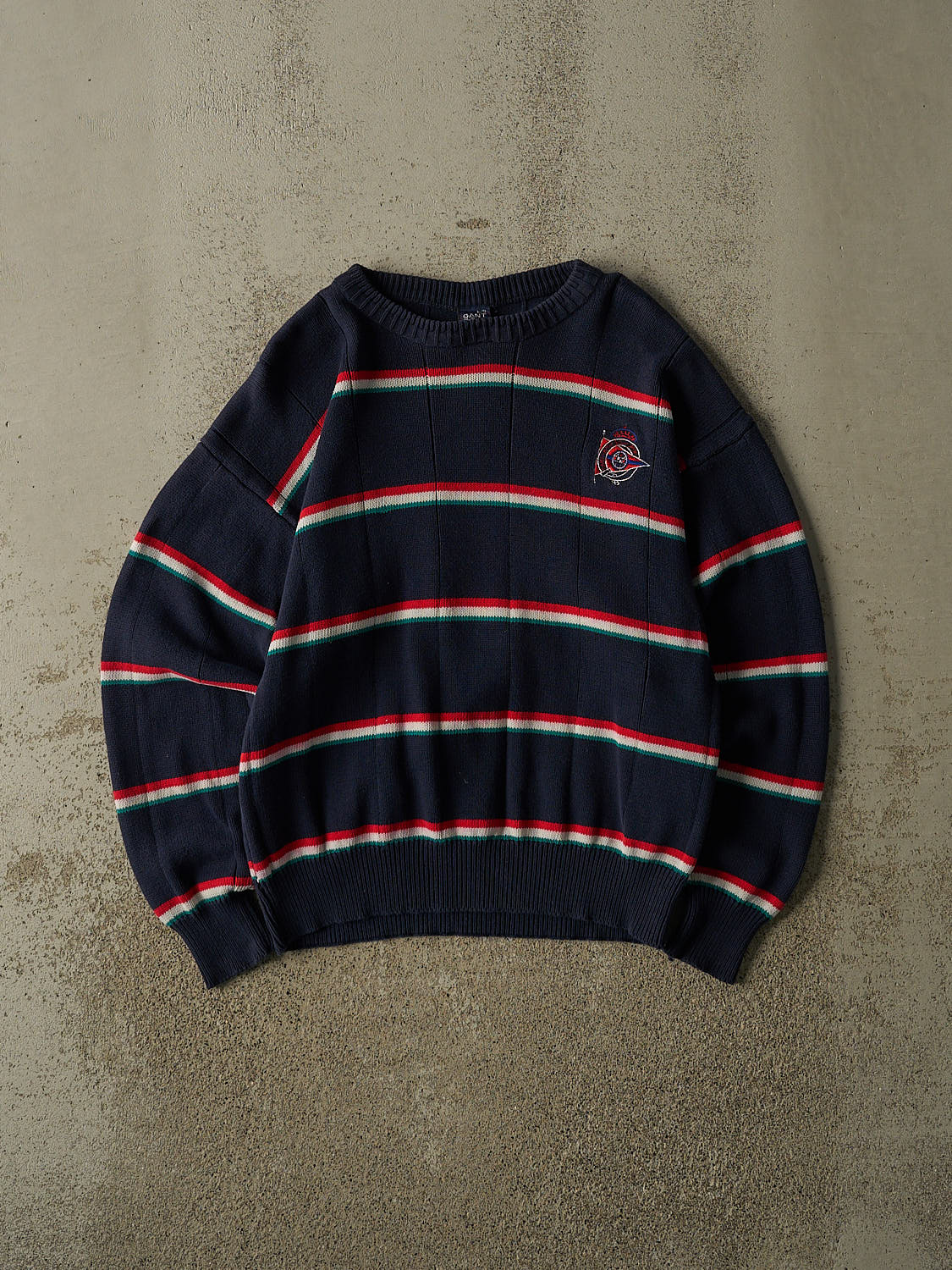 Vintage 90s Navy Blue Striped Knit (S/M)
