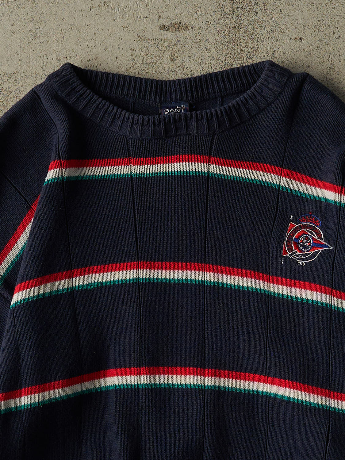 Vintage 90s Navy Blue Striped Knit (S/M)
