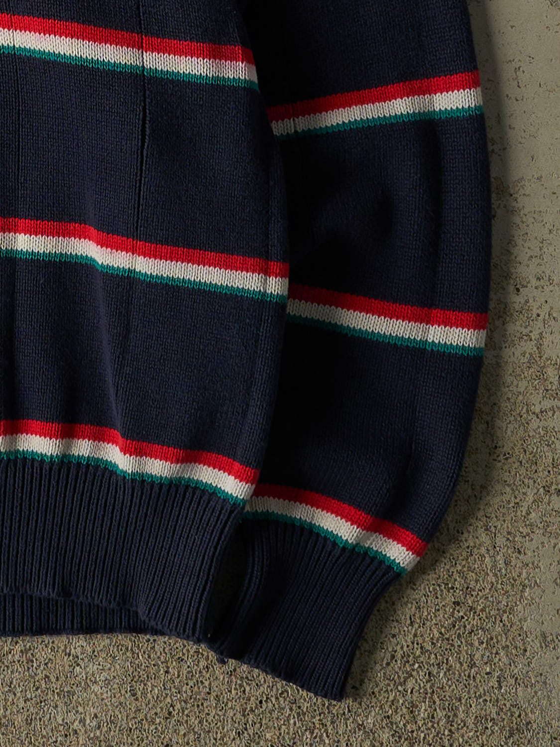 Vintage 90s Navy Blue Striped Knit (S/M)