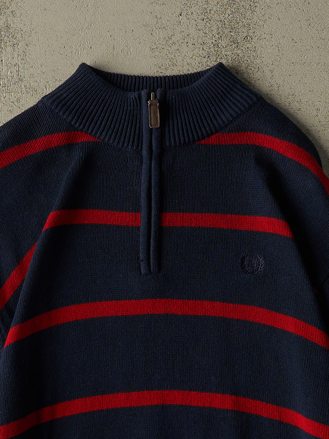 Vintage 90s Navy Blue Chaps Embroidered Knit (XL)