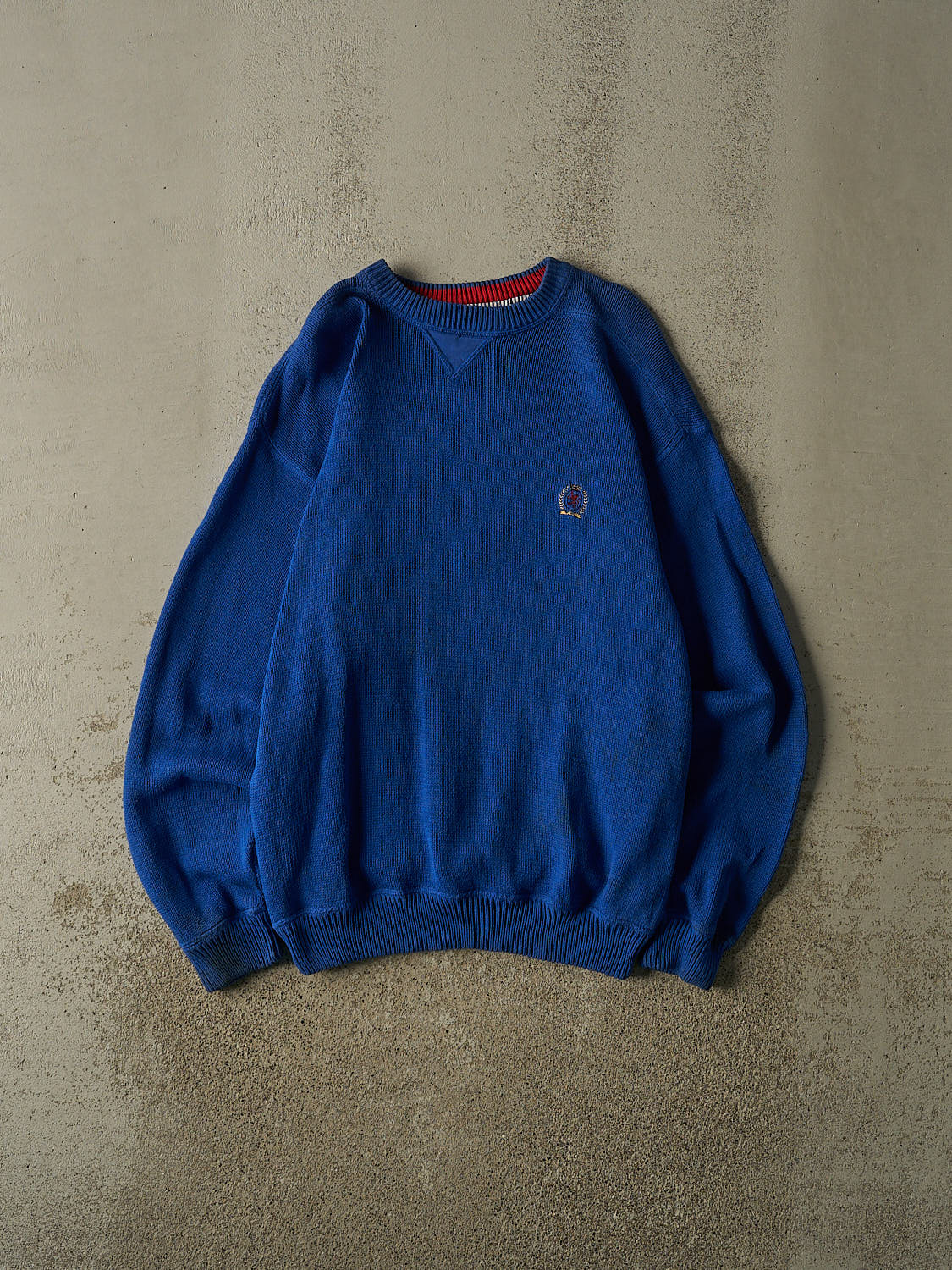 Vintage 90s Blue Tommy Hilfiger Embroidered Knit (L)