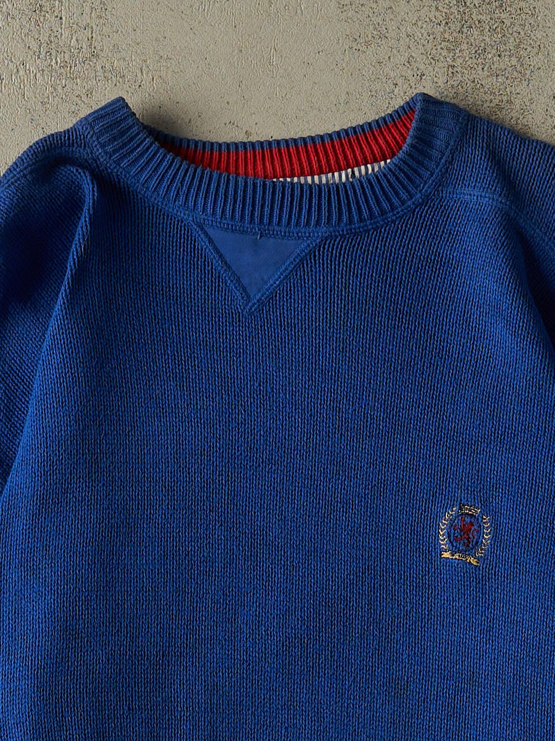 Vintage 90s Blue Tommy Hilfiger Embroidered Knit (L)