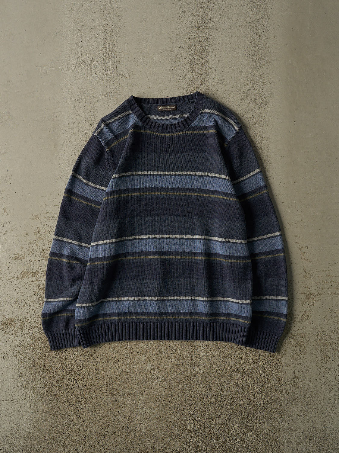 Vintage 90s Blue Eddie Bauer Striped Knit (M/L)