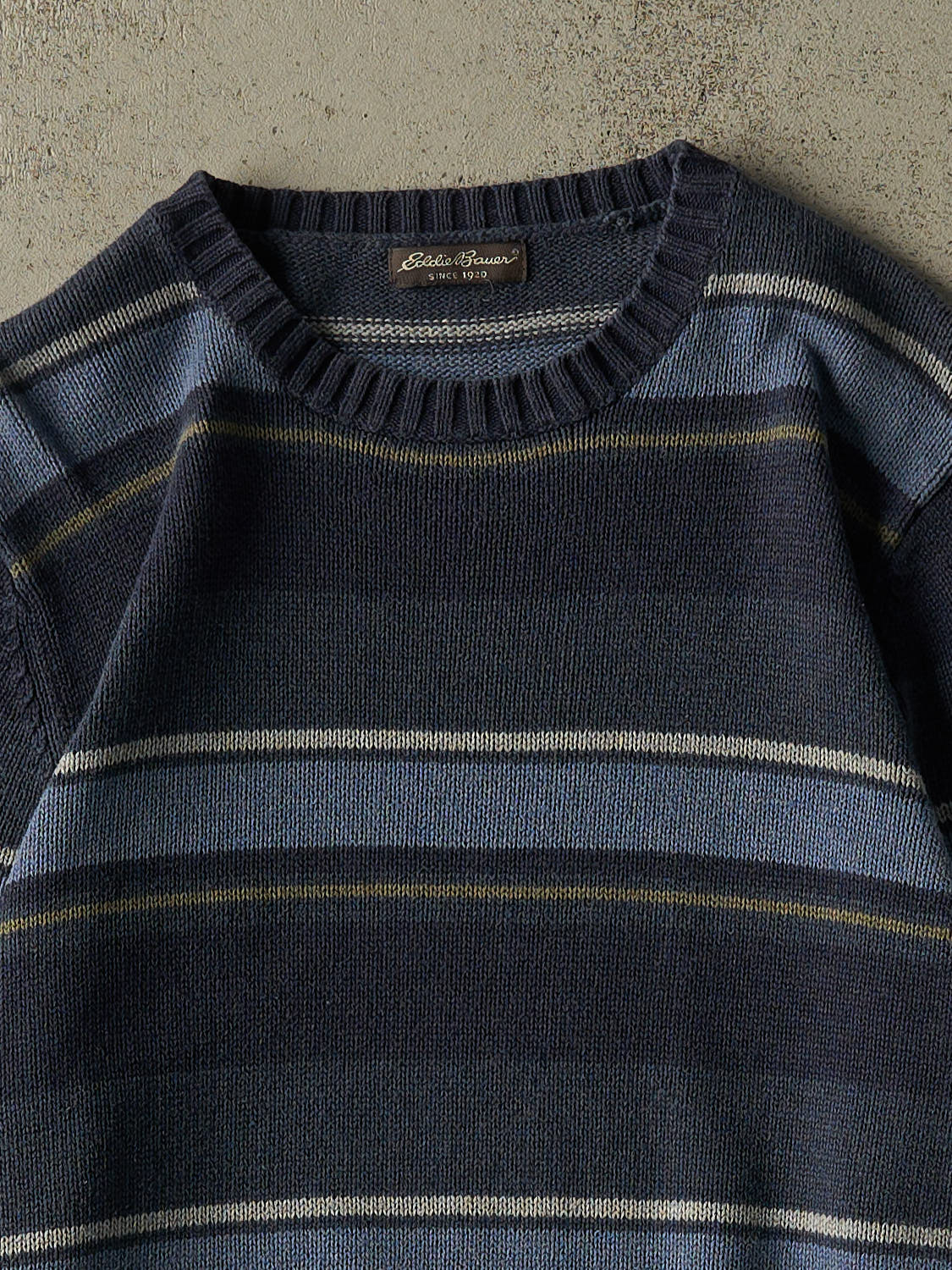 Vintage 90s Blue Eddie Bauer Striped Knit (M/L)